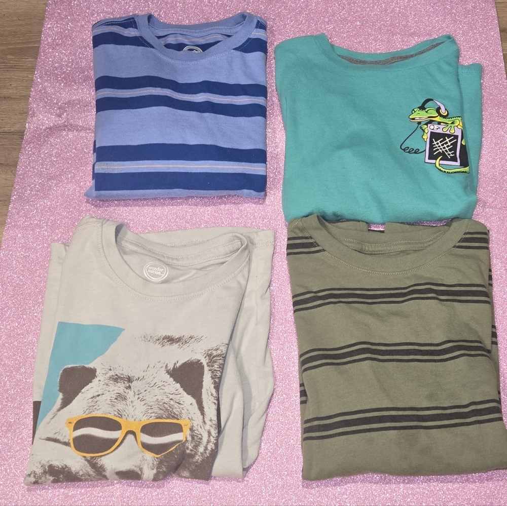 Boys Graphic Tshirts/Stripes Tees Bundle Size- M(8)